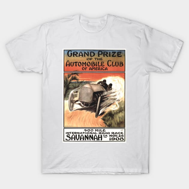 1908 Savannah Georgia International Road Race Poster Art T-Shirt by Naves